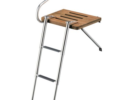 Whitecap Teak Swim Platform w 3-Step Telescoping Ladder f Boats w Outboard Motors [68902] Discount