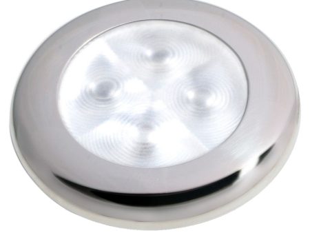 Hella Marine Slim Line LED  Enhanced Brightness  Round Courtesy Lamp - White LED - Stainless Steel Bezel - 12V [980500521] Online now