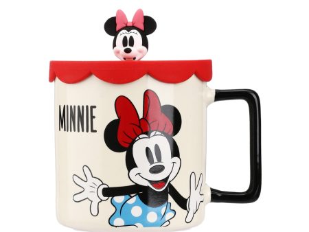 Disney Mickey Mouse Collection Cartoon Ceramic Cup with Silicone Lid (425mL)(Model A, Minnie) Online Hot Sale