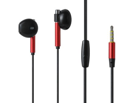 3.5mm Half-in-Ear Earphones Model: Y668(Black & Red) Online Sale