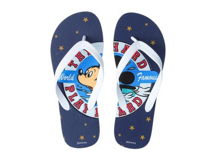 (Blue & White,41-42) Miniso Disney Mickey Mouse Sports Collection Men s Flip-Flops Online