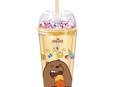 We Bare Bears Collection Water Bottle with Straw (420mL)(Grizz) Fashion