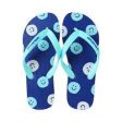 (Blue Smiley Face,41-42) Love and Peace Series Men s Flip Flops on Sale